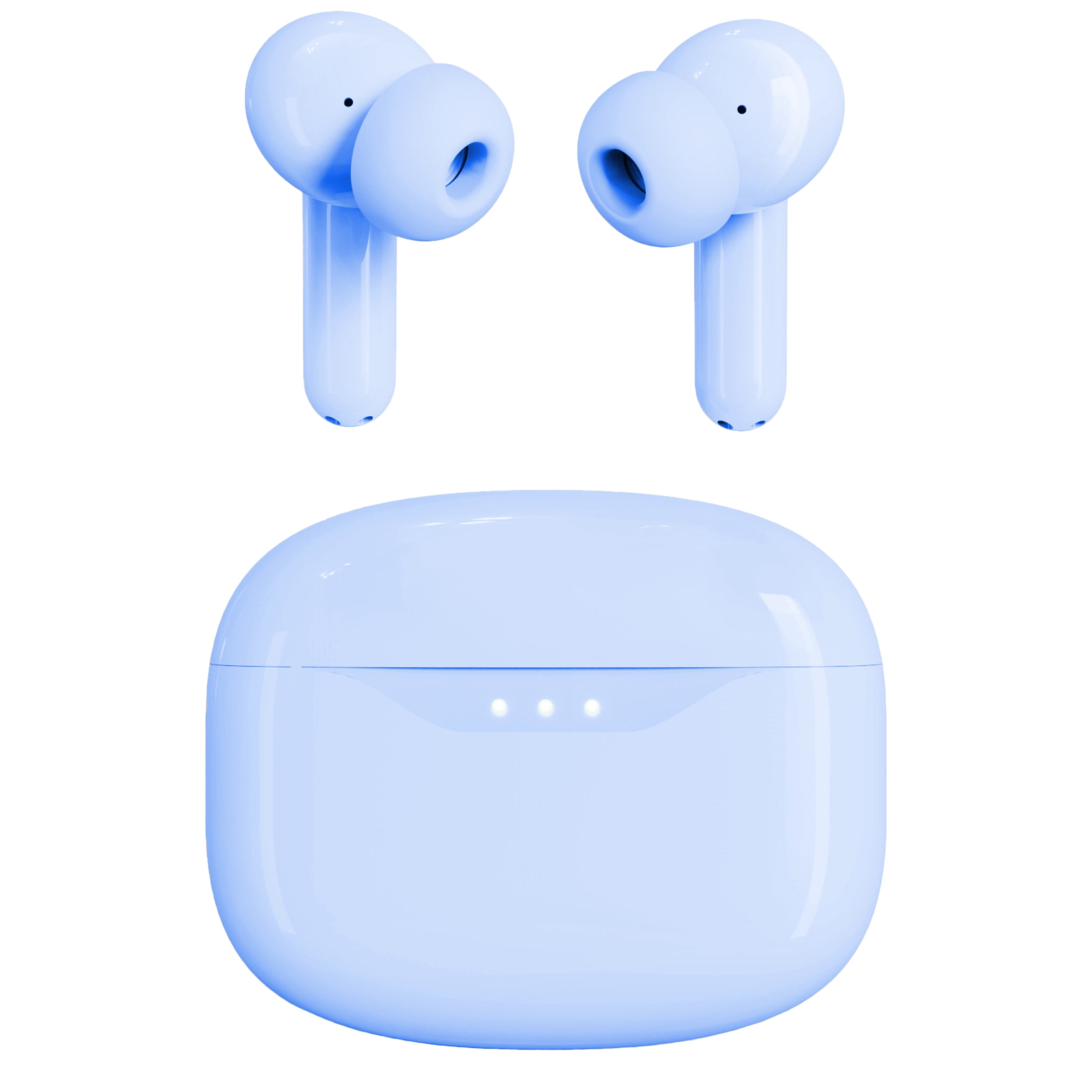 Visual Land SOUNDWAVE A1 (2024 Edition) Active Noise Cancelling Earbuds, 6-Microphones, 40H Total Playtime, Fast Charging - Blue