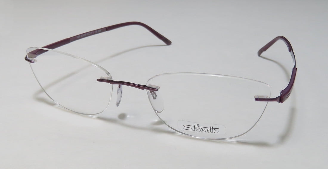 New Silhouette 4475 Womens/Ladies Cat Eye Rimless Titanium Purple Frame