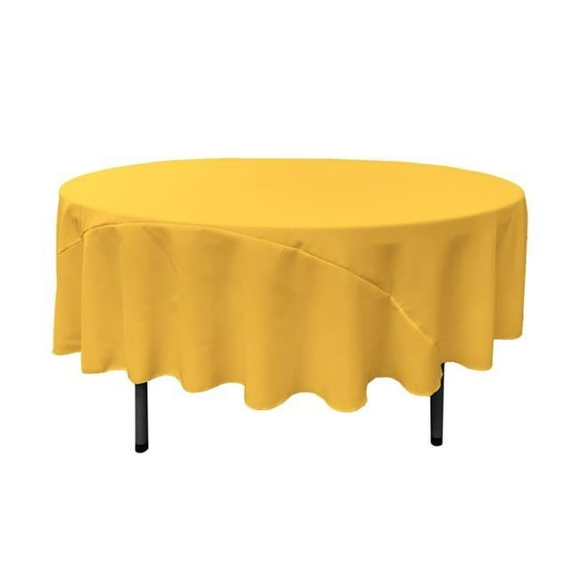 TCpop90R-YellowDrkP47 Nappe Popeline Polyester&44; Jaune Foncé - 90 Po Rond