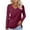 Wine2, variant on ameIAEA Long Sleeve Tops for Women V Neck Casual Shirts Solid Color Basic Pullover Tees