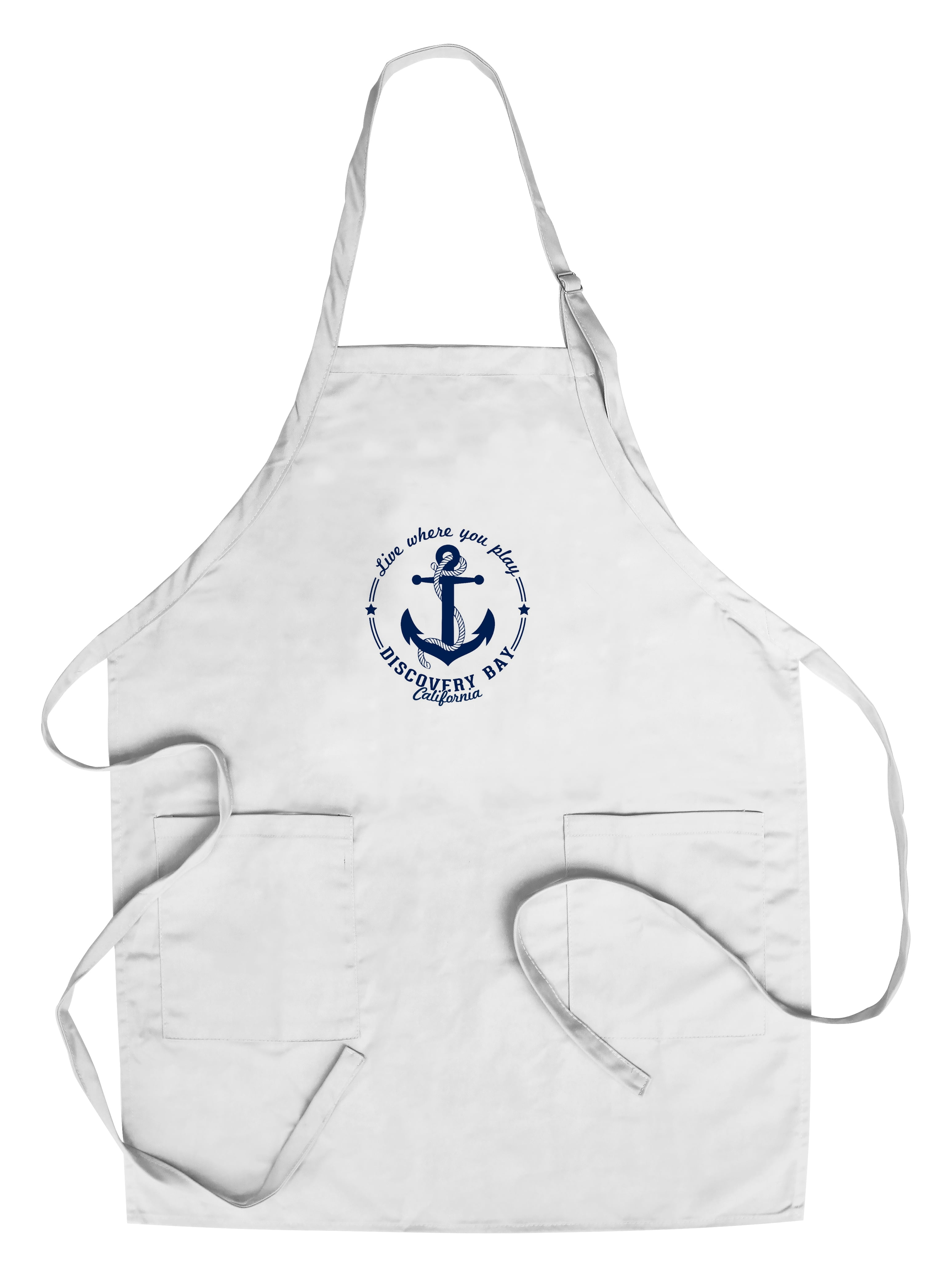 Discovery Bay, California, Blue and White Anchor, Contour (Cotton