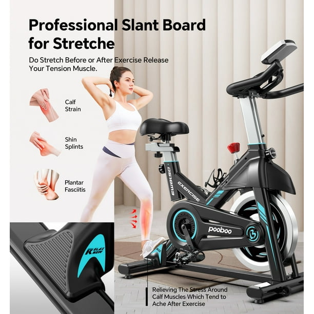 Pooboo Indoor Cycling Bike Stationary Exercise Bikes Home Cardio Workout Bicycle Machine 350lb Flywheel Weight 40lbs
