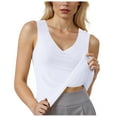 thumbnail image 2 of SHITINN Women's Silk Camisole V Neck Sleeveless Tank Top Comfortable Loungewear for Home Casual Wear Soft Breathable Stretchy Basic Layering Piece Seamless Top Womens Tops Camisole Womens to Tan Crop, 2 of 4