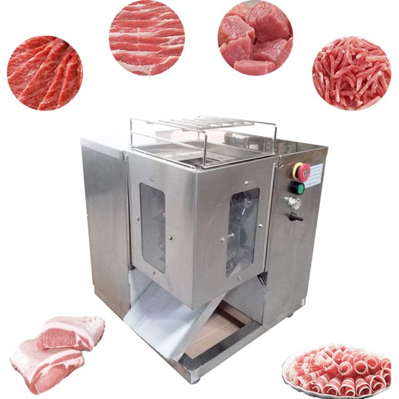 INTBUYING Commercial Meat Cutter Slicer QSJ-T Meat Cutting Machine Electric Shredded Meat Slicer 8mm Blade with Double Motor