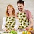 thumbnail image 3 of White Sunflower Pattern Apron-Garden Aprons for Women with Pockets-Cotton Linen Waterproof Kitchen Cooking Gardening Aprons Adjustable for Kitchen,Cooking,BBQ and Salon 33x27 Inch, 3 of 7