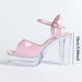 thumbnail image 6 of 10cm Pink Clear Heel with Platform 2026 Spring New Women's Block Heel Sandals, Clear Crystal PVC Platform Slippers, Sexy Open Toe Slip-On, LFD-19866-12复制, 6 of 8