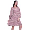 thumbnail image 3 of Moomaya Robe Courte Évasée Imprimée de Designer, Manches Longues, Tunique en Velours, Robes pour Femmes, 3 of 6