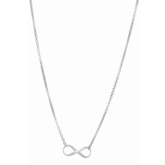 JewelStop Sterling Silver Polished Finish Infinity Link Chain Necklace with Lobster Clasp - 18"