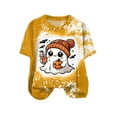 thumbnail image 5 of enyan Women Shirt Halloween Basic Tee Graphic Pumpkin Cute Ghost Graphic Tops Top Funny Halloween Women Shirt Yellow,M, 5 of 5