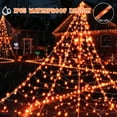 thumbnail image 2 of Scidweet Halloween Decorations Outdoor, 500 LED Halloween Spider Web Lights for Garden Yard Porch Home Decor, Orange, 2 of 7