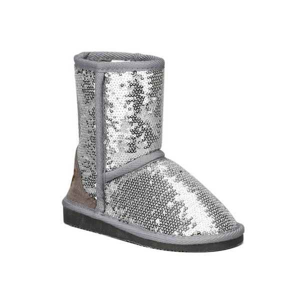 Jelly Beans Jelly Beans Sam Sequin Round Toe Furry Inner Lining Boot