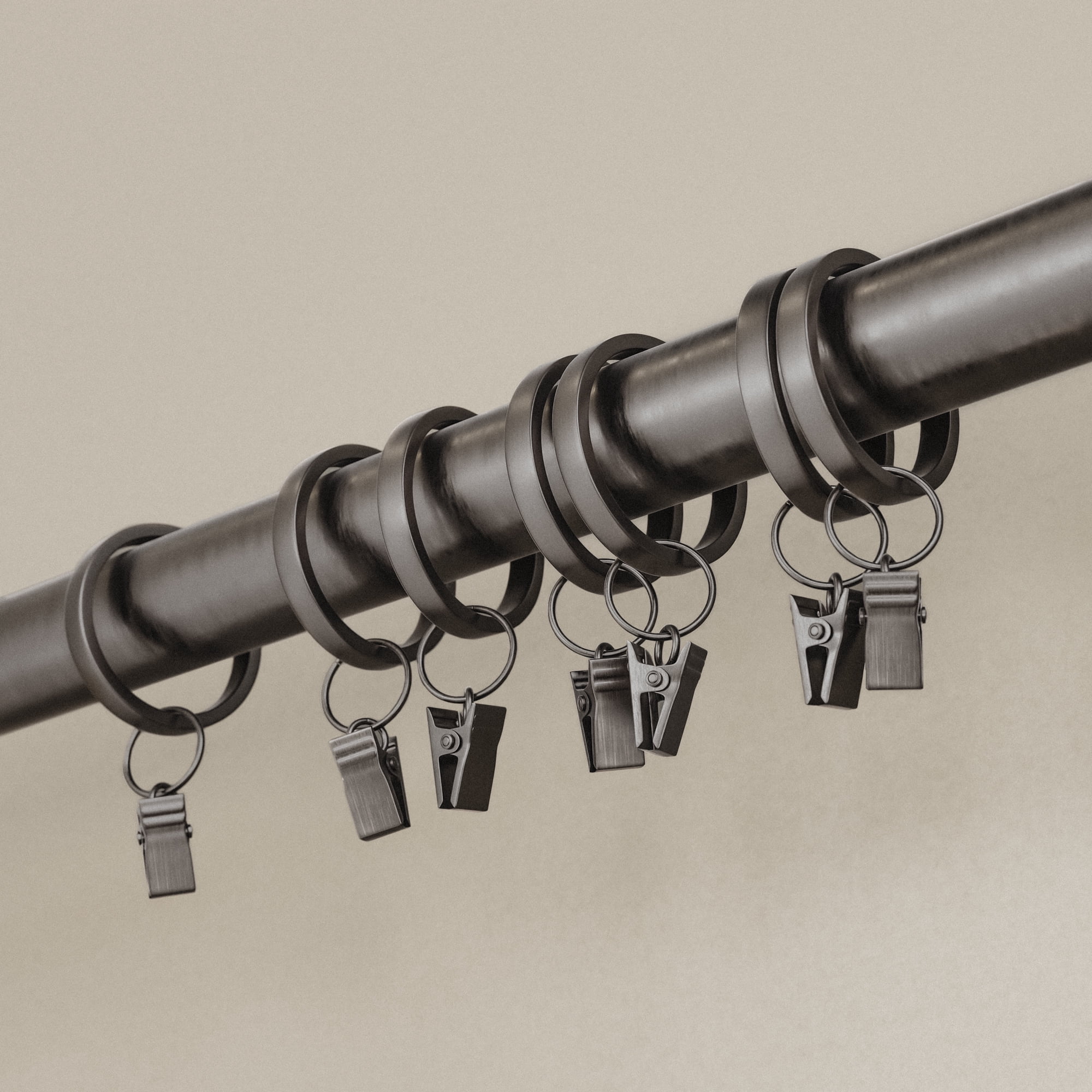 Better Homes & Gardens Plated Pewter Curtain Clip Rings (7 Pack)