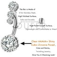 thumbnail image 4 of 316L Surgical Steel Belly Button Rings Clear Navel Rings Belly Rings Belly Piercing, 4 of 8