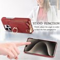 thumbnail image 5 of Decase for iPhone 15 Plus Zipper Wallet Casa,with Credit Card Holder,Built-in Ring Stand,RFID Blocking Design,Rugged Shockproof PU Leather Protective Case,Support Magnetic Car Mount,Red, 5 of 10