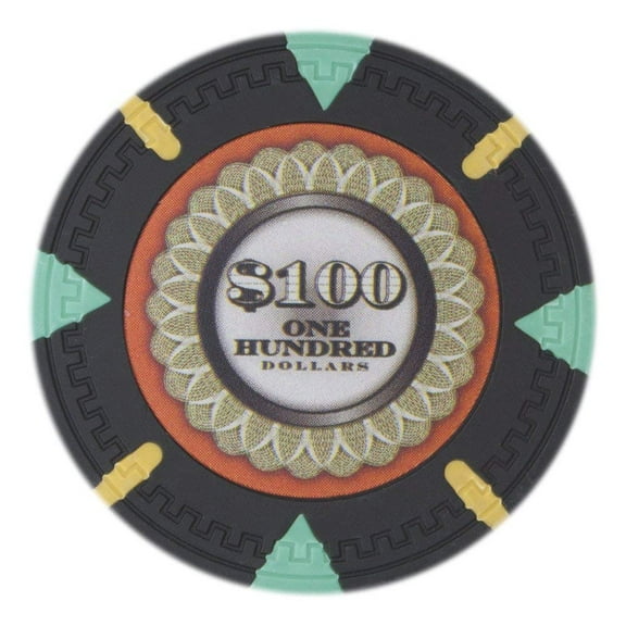 Playzaic 13.5-gram The Mint Poker Chips (50-pack) Heavy Clay Composite Set ($100 Black)