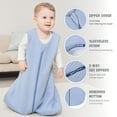 thumbnail image 5 of Yoofoss Baby Sleep Sack 0-6 Months TOG 2.5 Winter Baby Wearable Blanket, 100% Organic Cotton Infant Sleeping Sack 2-Way Zipper Warm Quilted Sleep Sack, 5 of 8