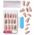 thumbnail image 3 of KISS Gel Fantasy Ready-to-Wear Press-On Sculpted Gel Nails, &ldquo;Background&rdquo;, Long, Pink and Gold, High Arch Nail Kit with 24 Mega Adhesive Tabs, Pink Gel Glue, Manicure St, 3 of 7