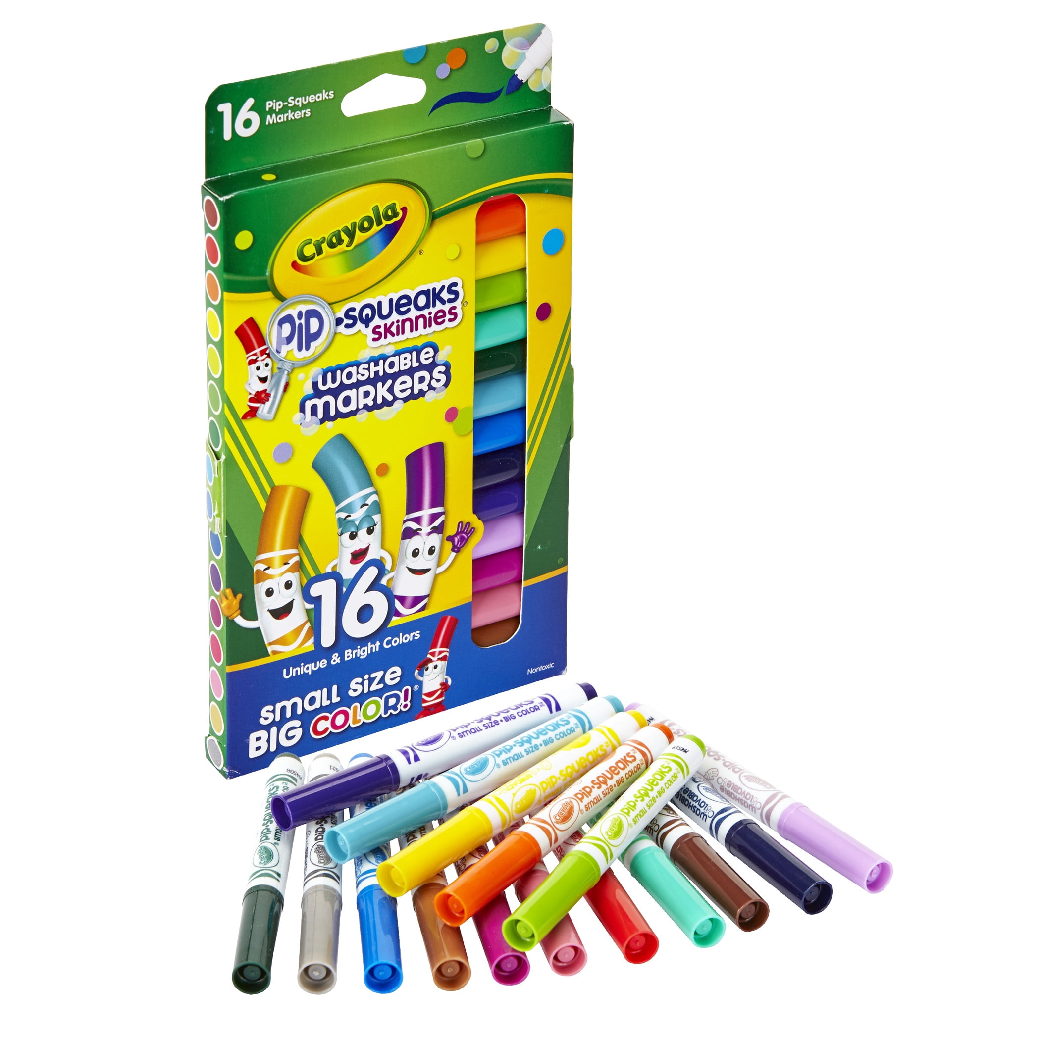 Crayola Pip-Squeaks Skinnies Markers, Fine Tip, 16 Per Box, 3 Boxes