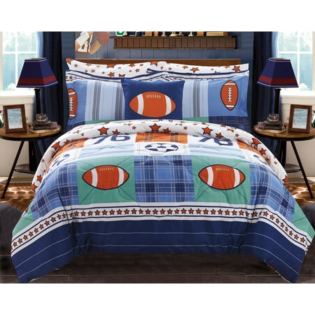 3 Piece Youth Set - Chic Home Howard 8 Piece Reversible Comforter Set Athletic Youth Design