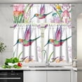 thumbnail image 5 of Floral Hummingbird Window Curtain Tiers and Valance Set,Short Tier Curtain for Bathroom Small Cafe Curtains for Living Room Bedroom, 5 of 6