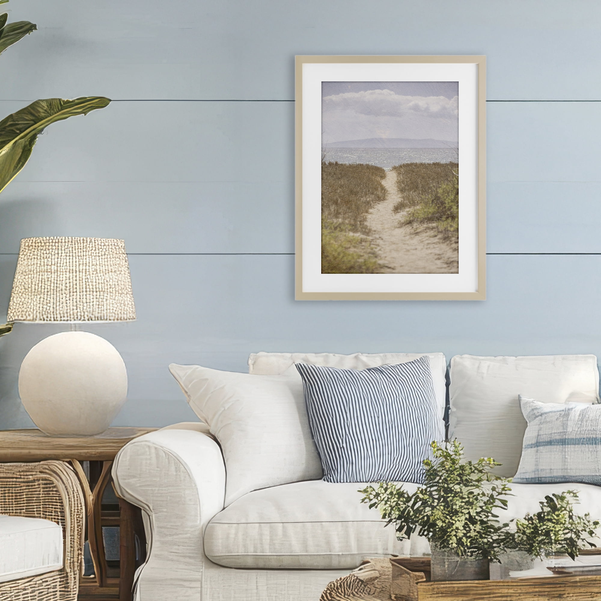 Stupell Industries Path to Misty Ocean Birch Framed Print Under Glass, design by Aaron Matheson