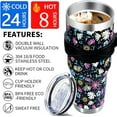 thumbnail image 4 of 40 Oz Tumbler with Handle and Silicone Straws,Coffee Insulated Tumbler with Handle,40 Oz Flowers Water Bottles,Travel Mug with Handle, 4 of 6