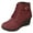 Red, variant on Ankle Boots Casual Slip on Low Heel Short Stacked Heel Booties for Women