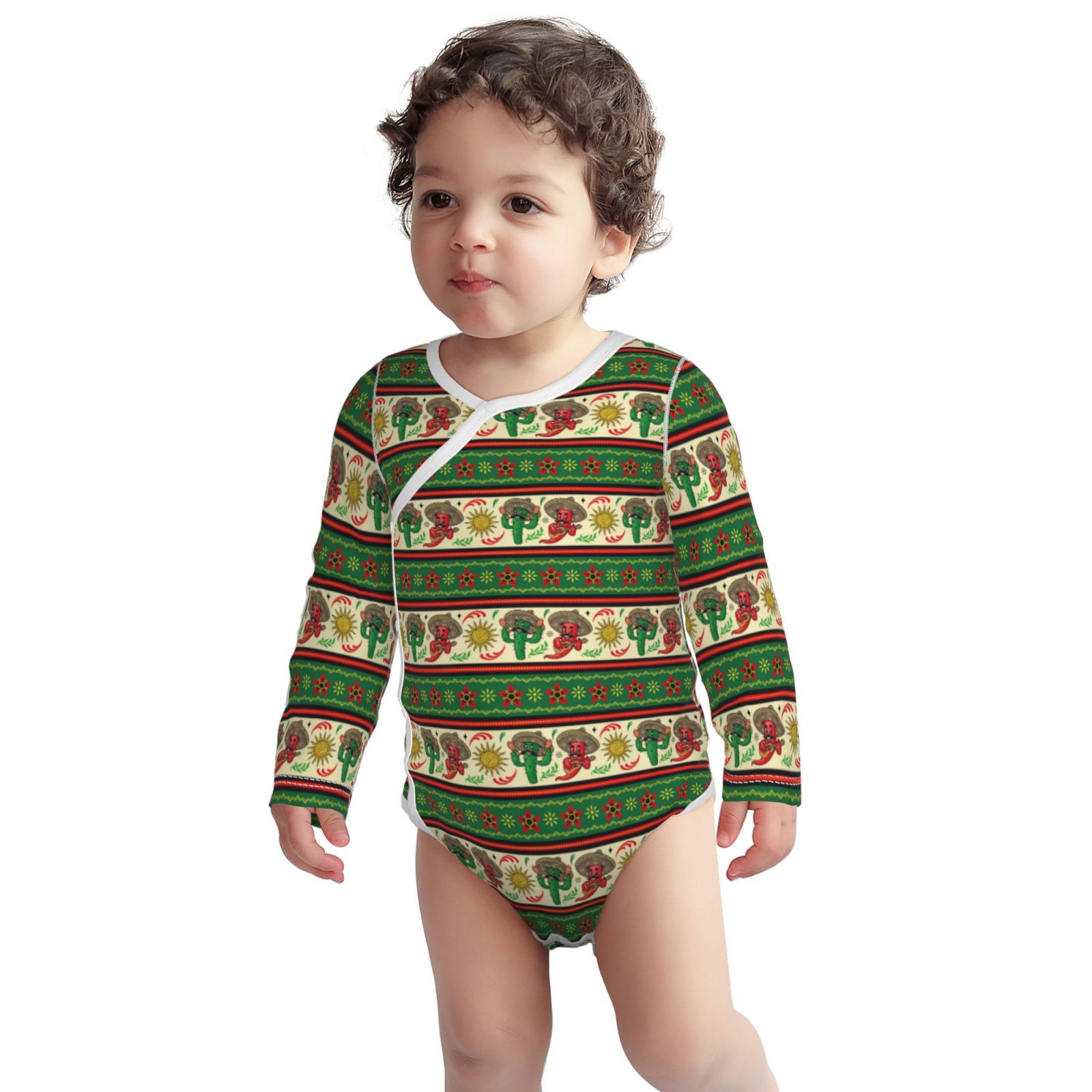 Xecao Vintage Mexican Print Baby unisex-baby Cotton Long-sleeve Bodysuits-6 Months