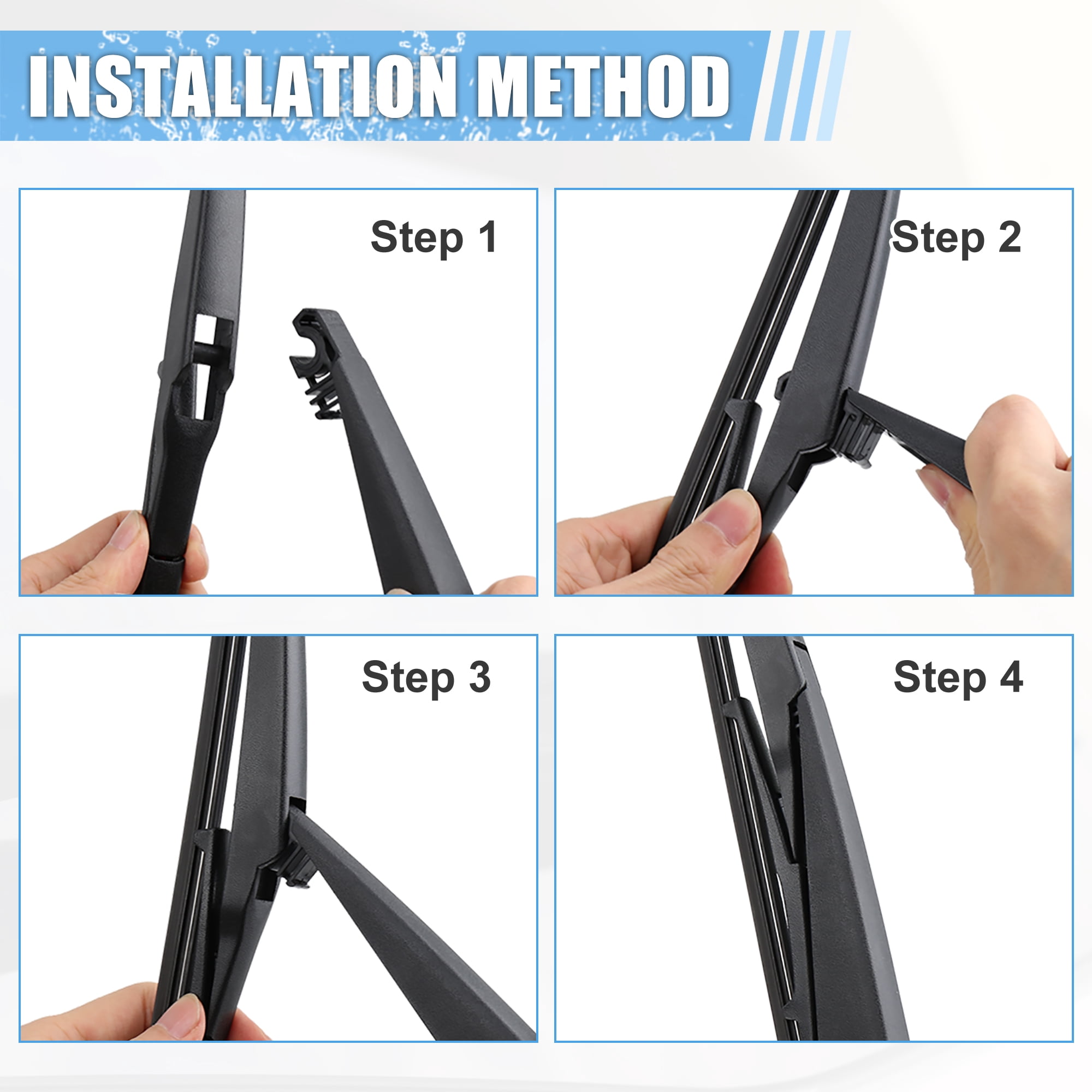 Unique Bargains Rear Wiper Set for Jeep Compass 2017-2022 and for Toyota RAV4 2012-2018
