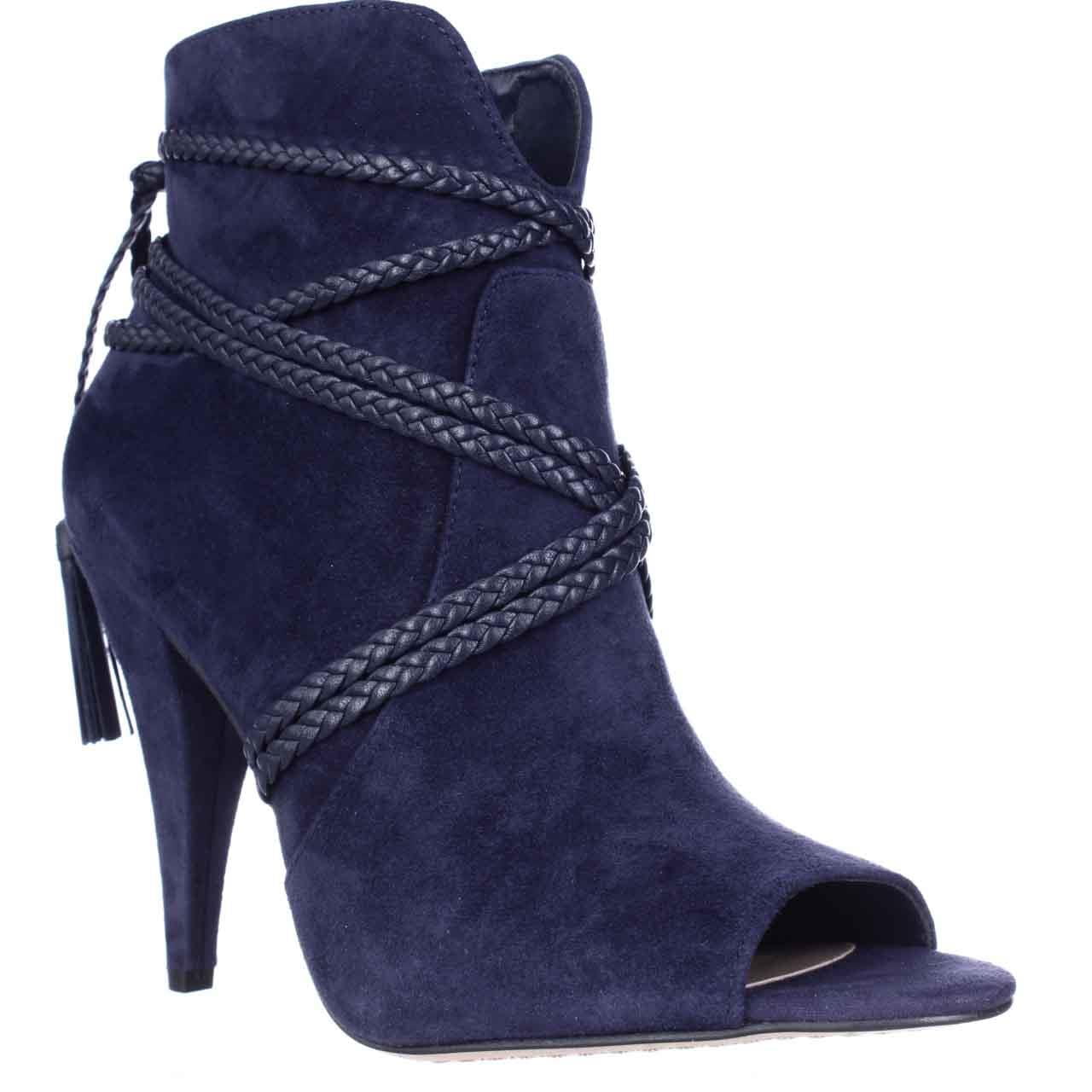 Womens Vince Camuto Astan Braided Peep Toe Ankle Booties - Navy Haze ...