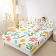thumbnail image 4 of Homewish Kawaii Rainbow Daisy Bed Sheets,Multicolor Cartoon Plant King Sheets,White Green Pink Sheet Set For Girl Teens,Ultra Soft Home Decor,4 Pieces, 4 of 7