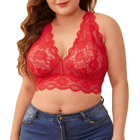 

LAPA Plus Size Women Lace Bralette Bra Top Cami Lingerie Underwear