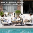 thumbnail image 3 of COMLAX FIELD 4-Piece Patio Furniture Set, Metal Outdoor Conversation Set with Coffee Table & Removable Cushions, 3 of 7