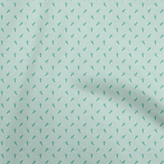 oneOone Cotton Flex Mint Green Fabric Dot & Honey Bee Dress Material Fabric Print Fabric By The Yard 40 Inch Wide