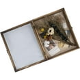 Shadow Box Frame 8x10 Display Case with Linen Back, Real Glass Window ...