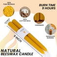 thumbnail image 2 of Aglary 8PCS Beeswax Taper Candles, 9" Handmade Natural Candles, Dripless and Smokeless，9 Hour Burn Time, 2 of 7
