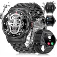 thumbnail image 1 of Smartwatch Hombre Militar con Llamadas Bluetooth, IP68 Impermeable Smartwatch con 129+ Modos Deportivos/SpO2/Pulsómetro/Monitor de Sueño,Reproducir Música,Reloj Inteligente Hombre iOS Android, 1 of 5