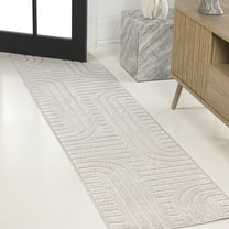JONATHAN Y SCANDINAVIAN 2 x 8 Runner Rug, Anders Arch Stripe Two-Tone - White/Cream, SCN107B-28