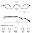 thumbnail image 3 of KOOSUFA Metal Half Moon Reading Glasses 2.00 Spring Hinge Women Men Half Frame Readers Eyeglasses Eyewear 3 Colors Set, 3 of 7