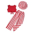 thumbnail image 3 of Sentuca Girls Summer Outfit Sets Tank Tops and Wide Leg Pants and Sun Cap 3PC Casual Toddler Clothes Size 3 Years, 3 of 8