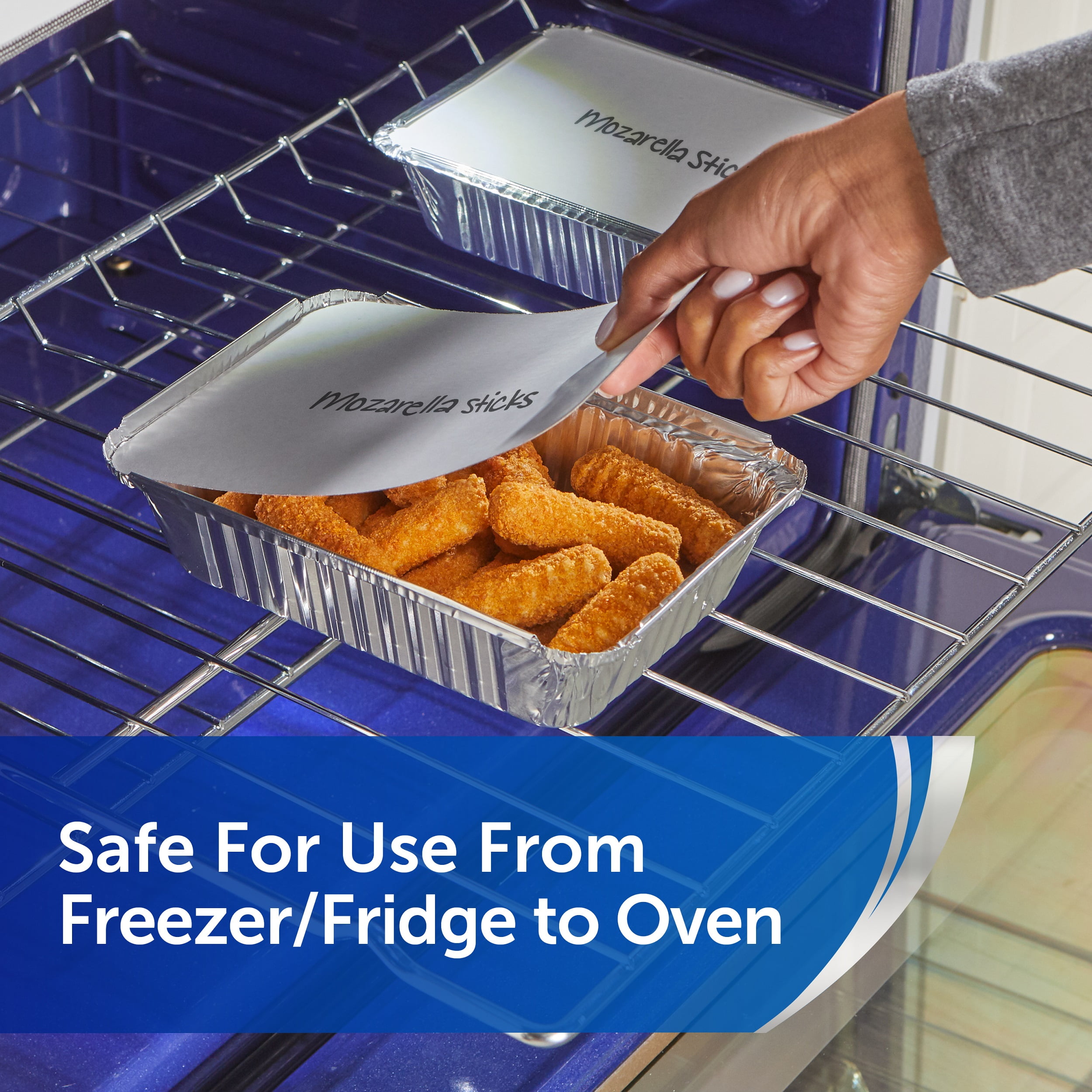Reynolds Kitchens Aluminum Food Storage Containers with Oven-Safe Lids, 8 x 5.38 inch, 5 Count