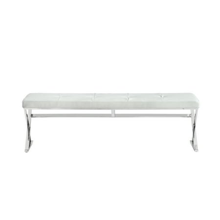 Whiteline Modern Living White Savannah Contemporary Faux Leather
