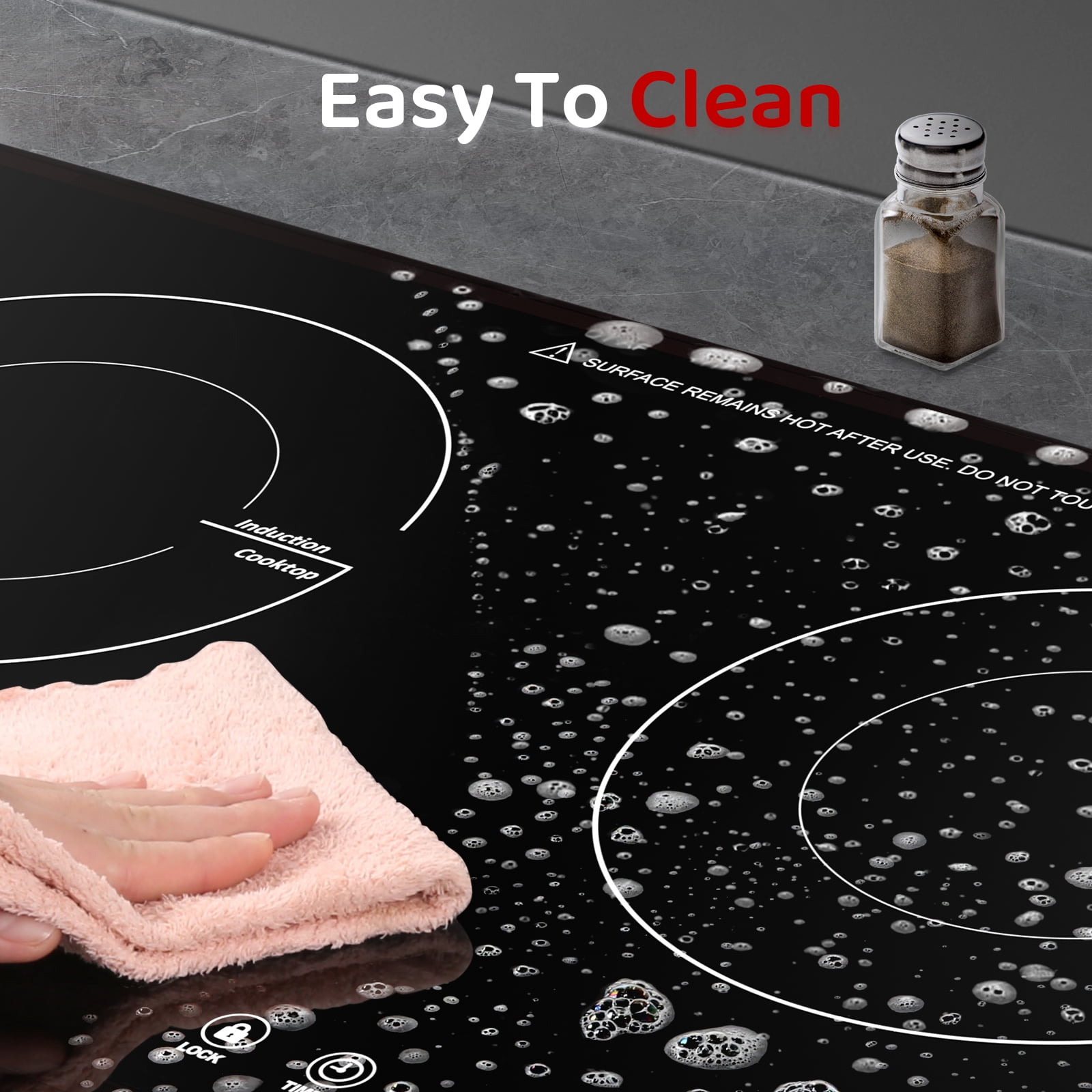 Duxtop 1800W Built-In Induction Cooktop 2 Burner, Double Induction and Infrared Cooktop, Electric Hot Plate, 9820HLBI