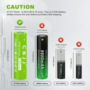 CBJJ 2-Pack 3.7V Rechargeable Battery for 5000mAh Flat top Battery