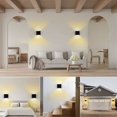thumbnail image 4 of Juego de 2 apliques de pared de 12 W LED para dormitorio, diseño moderno, lámpara ajustable hacia arriba y hacia abajo, accesorios de iluminación de aluminio, aplique de pared LED negro, 4 of 4