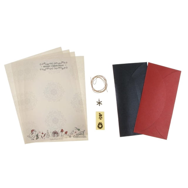 Piezas de 8 sobres navideños de papel y invitación con adhesivo de sellado Mini colgante de de nieve de aleación 1 Yotijar juego de sobres de papel de navidad