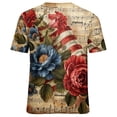 thumbnail image 3 of T-shirt à Manches Courtes et Col Rond pour Femmes, Blouse Décontractée Imprimée Grande Taille, Tissu Léger et Doux, Printemps Été, Lavage à la Main Froid, 3 of 4
