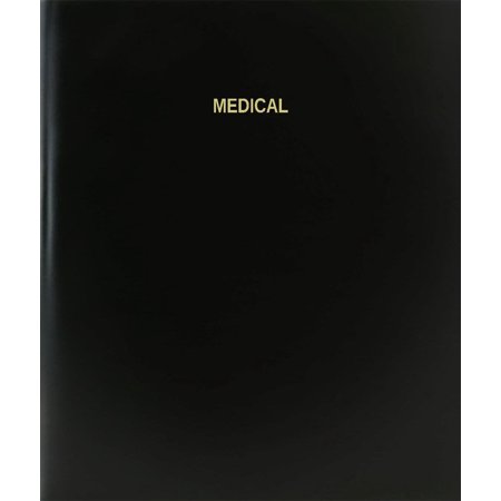 Medical Log Book/Journal/Logbook - 120 Page, 8.5"x11", Black Hardbound (XLog-120-7CS-A-L-Black(Medical Log Book))