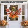 thumbnail image 4 of Fall Gnome Wreath - Autumn Harvest Decor with Plaid Bow, Sunflowers, and Leaves for Front Door, 4 of 4