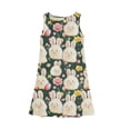 thumbnail image 5 of LTTVQM Girls Easter Dress 2026 Rabbit Egg Print Funny Sleeveless Sundresses Loose Fit Crew Neck Midi Dress Trendy Church Dresses Army Green 5-6 Years, 5 of 6